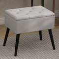 Grey Velvet Flip Top Ottoman Footstool