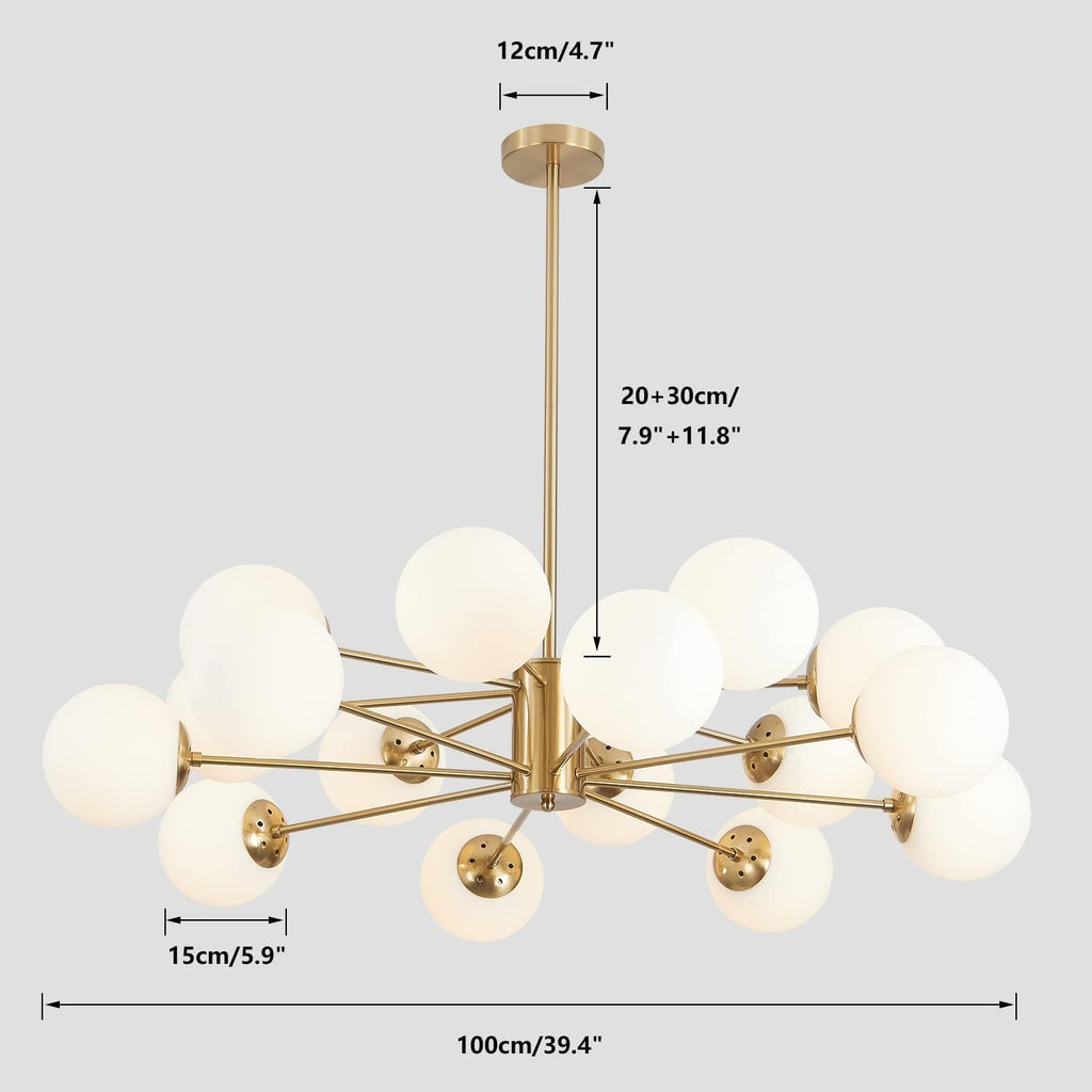 Lighting Brushed Brass Chandelier