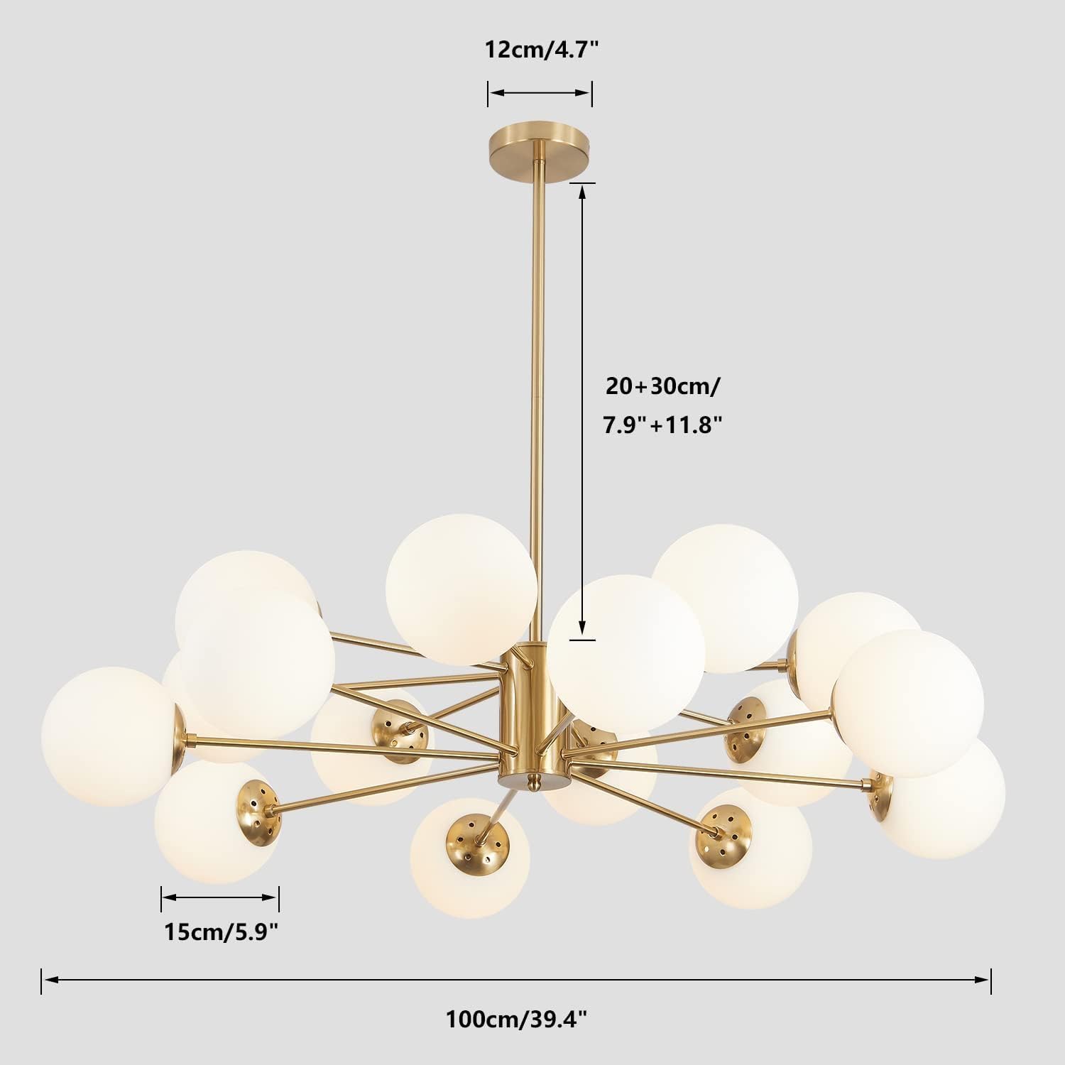 Lighting Brushed Brass Chandelier
