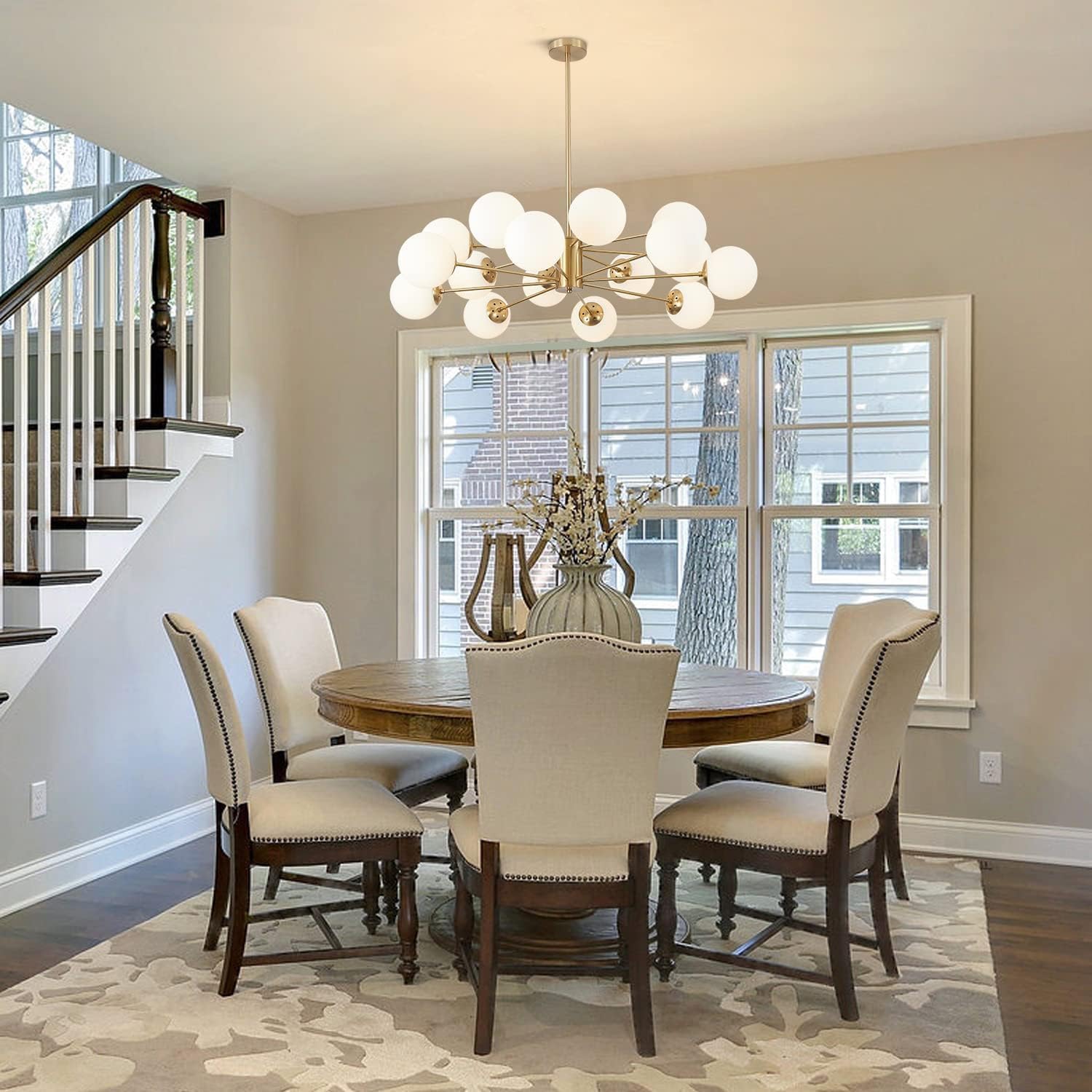Lighting Brushed Brass Chandelier
